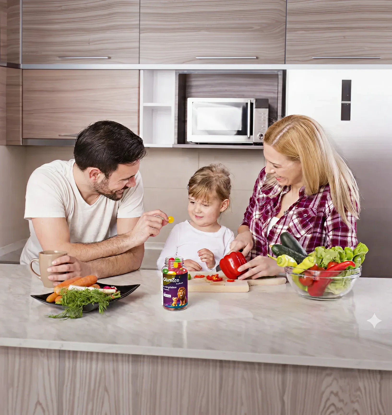 Family together at home